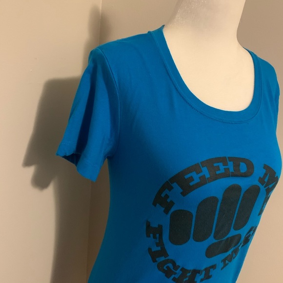 FEED ME 👊🏻 FIGHT ME Blue T-shirt - Picture 4 of 5